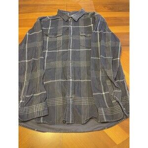 RVCA Men’s NWT Corduroy Flannel Plaid Shirt Sz L Blue Outdoor Hike Gorpcore Surf